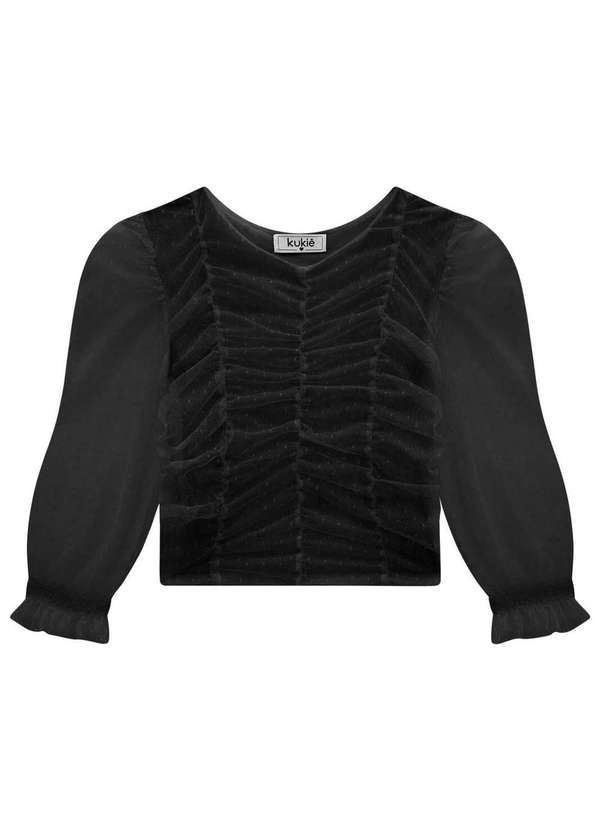 Kukiê - Blus Social Manga Longa Preto Kukiê Preto 1