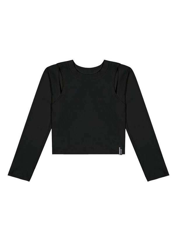 Dway - Blusa Boxy em Ribana Glow Preto Dway Preto