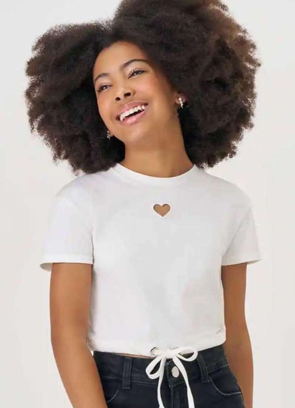 Lilimoon - Blusa Cropped Cru Menina Lilimoon Cru