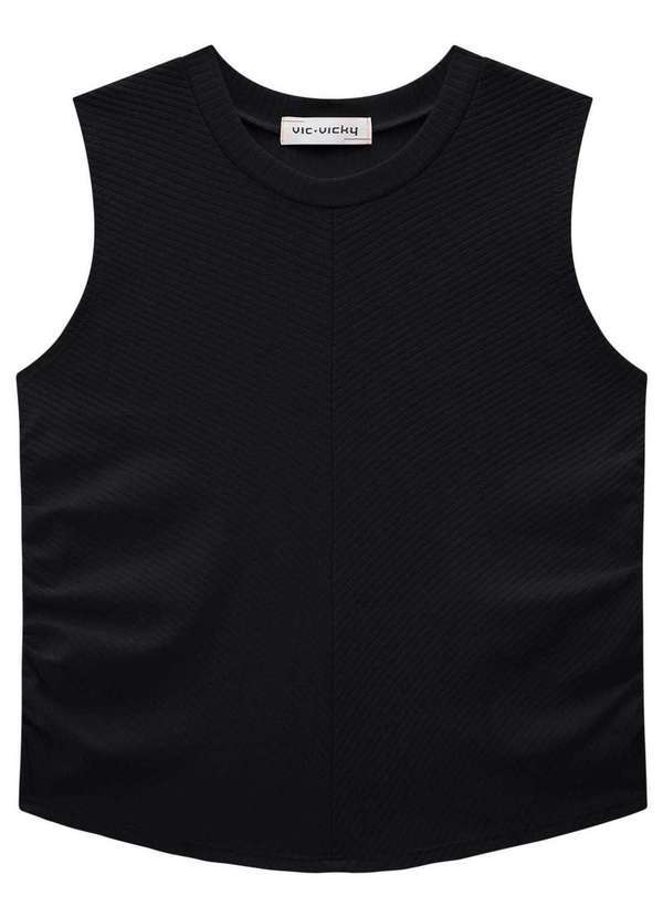 Vic&vicky - Blusa Cropped em Canelado Maui Vic&Vicky Preto