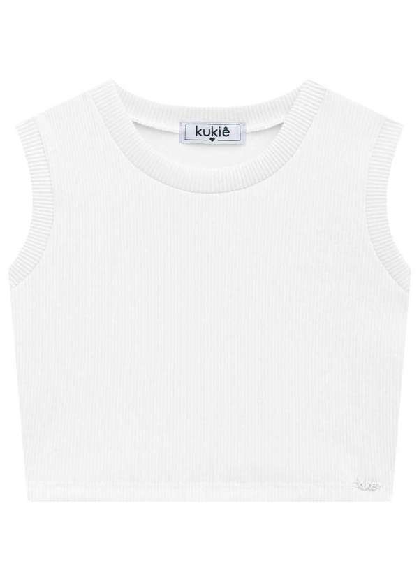Kukiê - Blusa Cropped em Soft Line Off White Kukiê Off White
