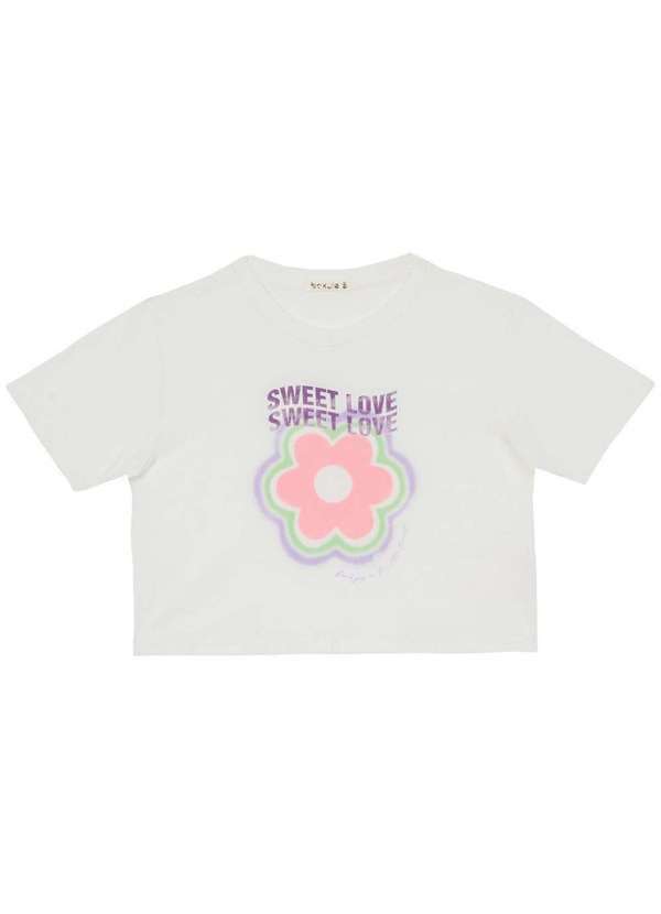 Bakulelê - Blusa Cropped Infantil Branco Bakulelê Branco