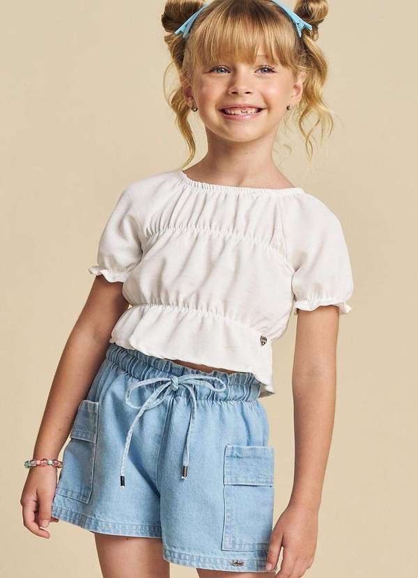 Kukiê - Blusa em Crepe Mônaco Branco Kukiê Branco