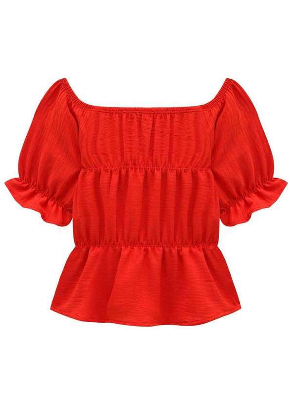 Kukiê - Blusa em Crepe Mônaco Vermelho Kukiê Vermelho 2