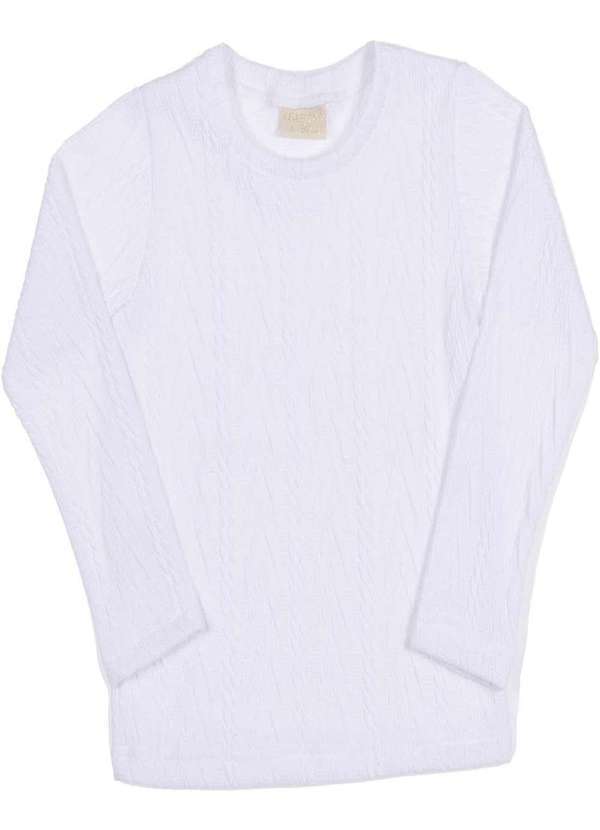 Vrasalon - Blusa Feminina Tricot Infantil Branca Vrasalon Branco