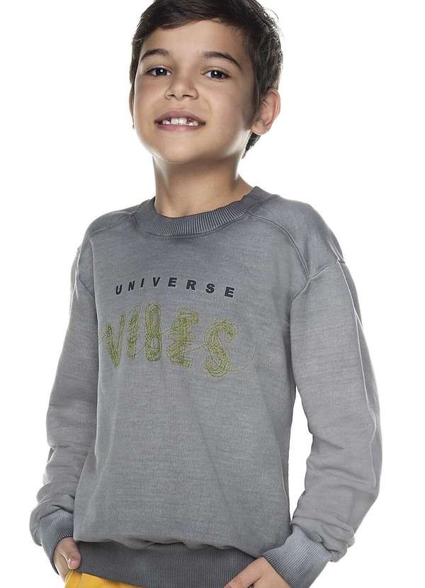 Have Fun - Blusa Infantil Cinza Manga Longa Have Fun Cinza