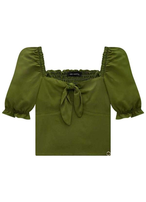 Vic&vicky - Blusa Infantil Manga Longa Bata Verde Vic&Vicky Verde