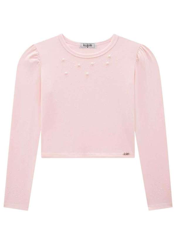 Kukiê - Blusa Infantil Manga Longa Rosa Estampado Kukiê Rosa