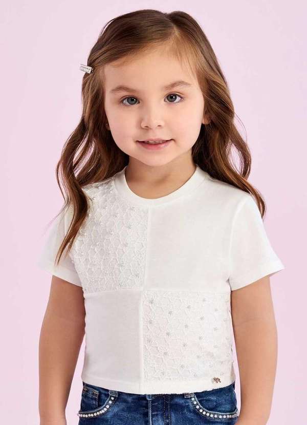 Petit Cherie - Blusa Infantil Petit Cherie Branca Brilho Branco