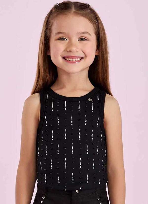 Petit Cherie - Blusa Infantil Petit Cherie Preta com Brilhos Preto