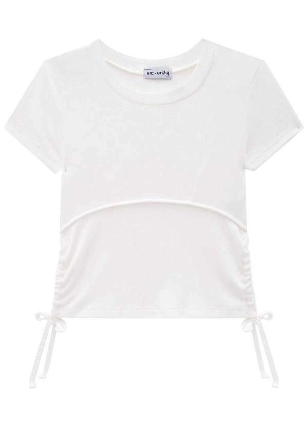 Vic&vicky - Blusa Juvenil Manga Curta Vic&Vicky Branco
