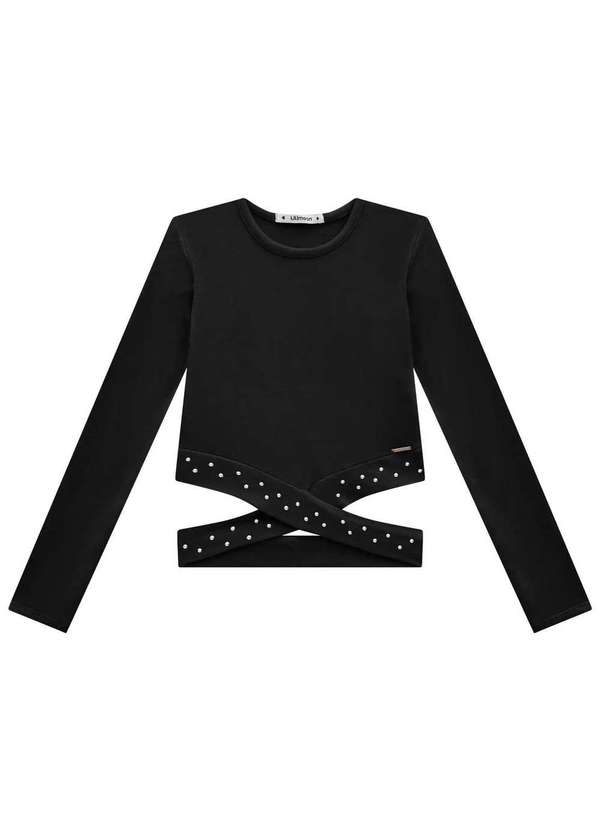 Vic&vicky - Blusa Manga Longa Menina Pretp Vic Vicky Preto