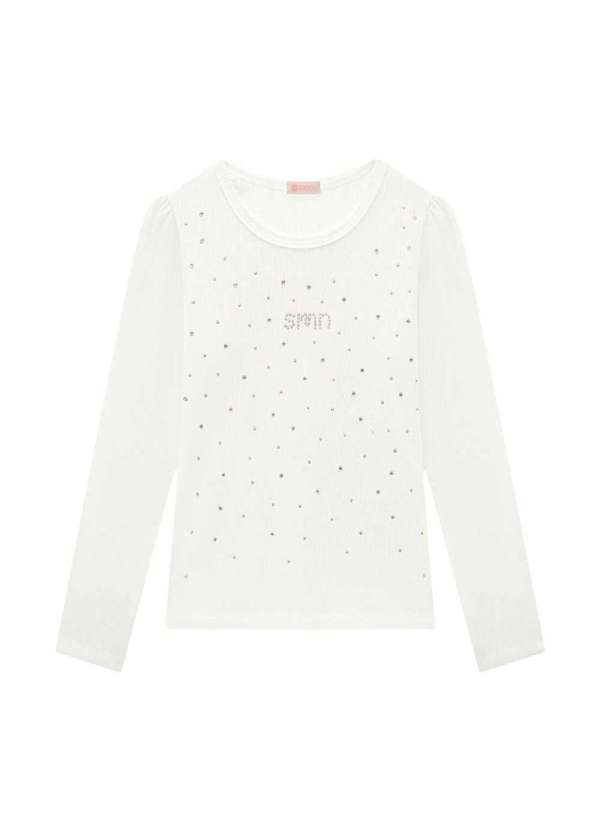 Somni - Blusa Manga Longa Strass Somni Branco
