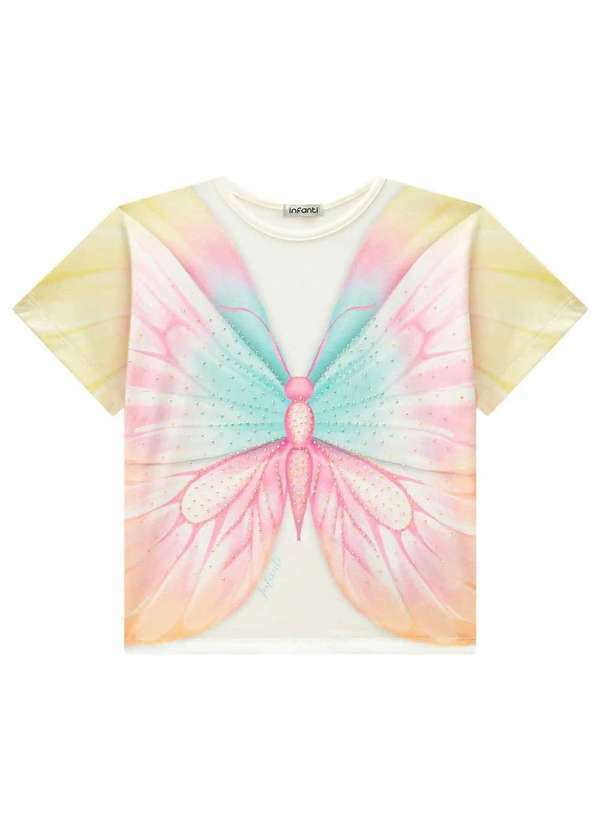Infanti - Blusa Menina Estampada Borboleta Manga Curta Estampado