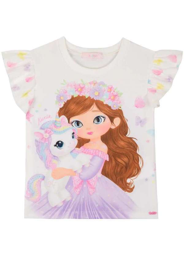 Kukiê - Blusa Menina Estampado Princesas Kukiê Estampado