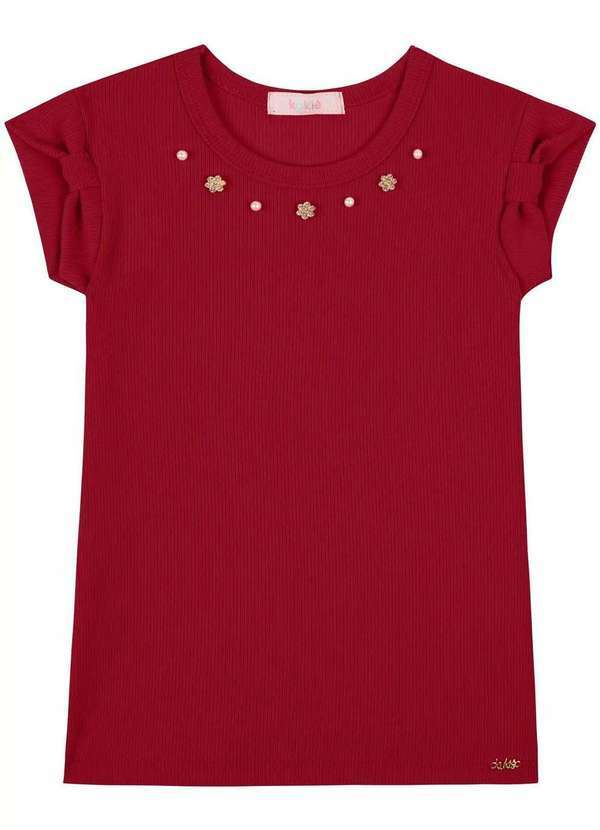 Kukiê - Blusa Menina Infantil Vermelha Kukiê Vermelho