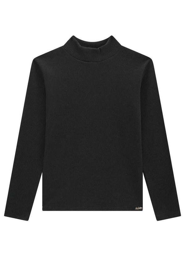 Kukiê - Blusa Preta Malha Infantil Manga Longa Kukiê Preto