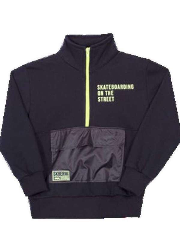 Serelepe - Blusa Preta Moletom Skate Infantil Serelepe Preto