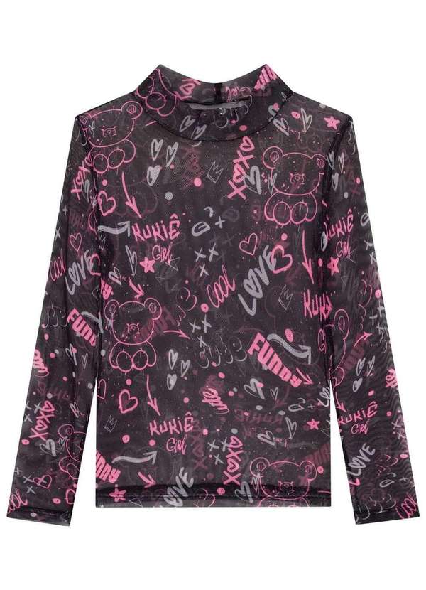 Kukiê - Blusa Sobreposição Manga Longa Estampado Kukiê Estampado 3
