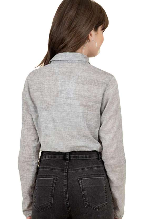 Collie - Camisa Cropped Cinza Longa Infantil Collie Cinza 2