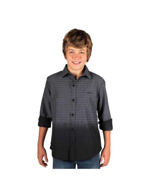 Banana Danger - Camisa Infantil Longa Cinza Banana Danger Estampado