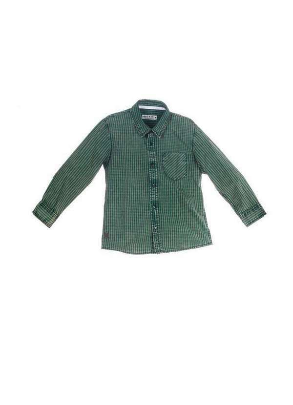 Mini Us - Camisa Manga Longa Xadrez Verde Mini Us Verde