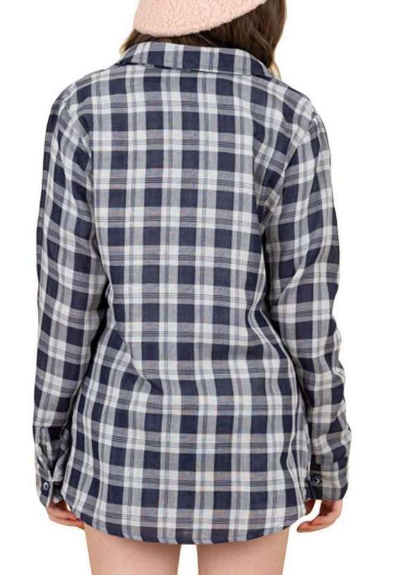 Collie - Camisa Xadrez Azul Longa Infantil Collie Mescla 2