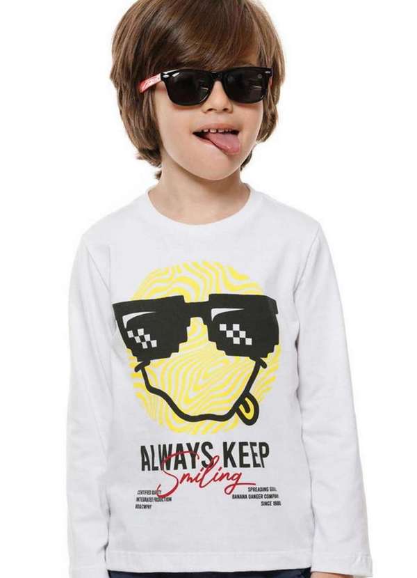 Banana Danger - Camiseta Estampada Infantil Banana Danger Branco