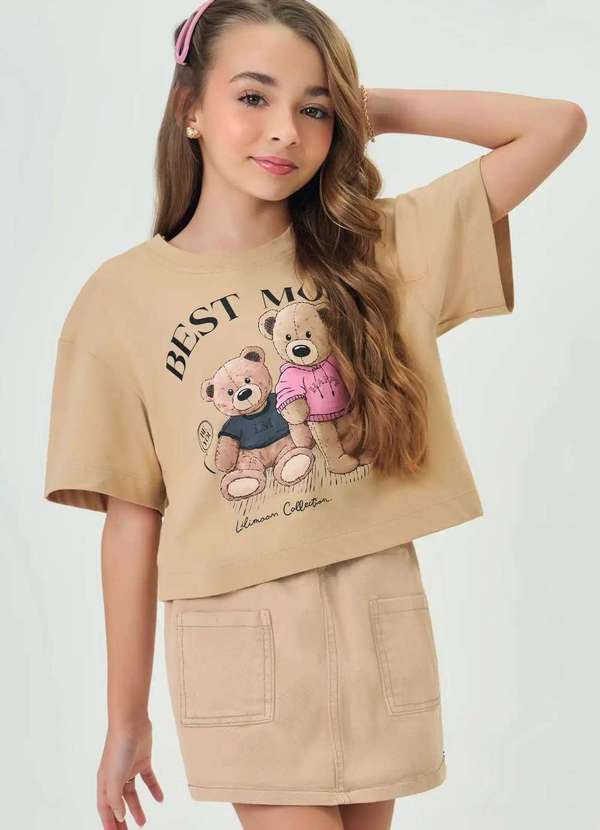 Lilimoon - Camiseta Lilimoon Cropped Best Mood Estampado