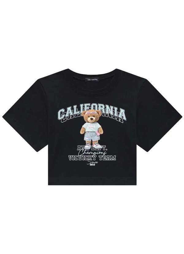 Vic&vicky - Camiseta Menina Preto Juvenil Vic Vicky Preto