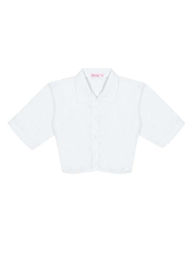 Dway - Camisete Cropped Branco Viscose Infantil Dway Branco