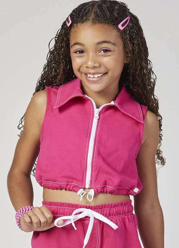 Mylu - Colete Cropped Pink Mylu Rosa