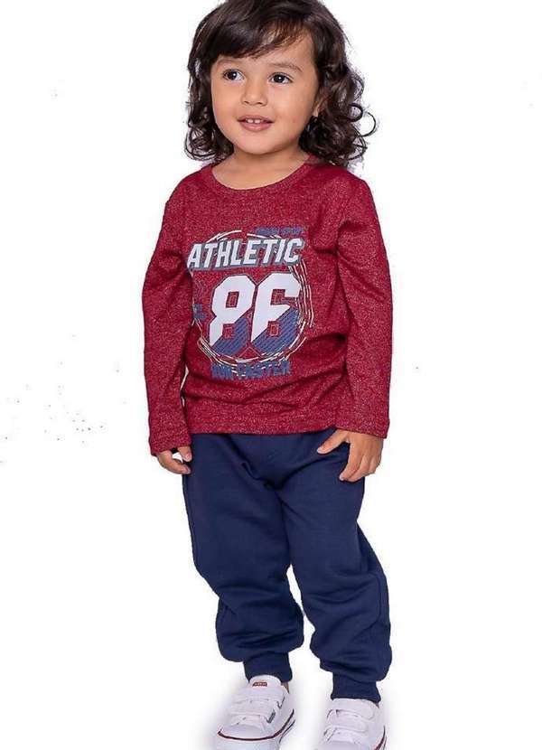 Passagem Secreta - Conjunto Calça Infantil Athletic Passagem Secreta Vermelho
