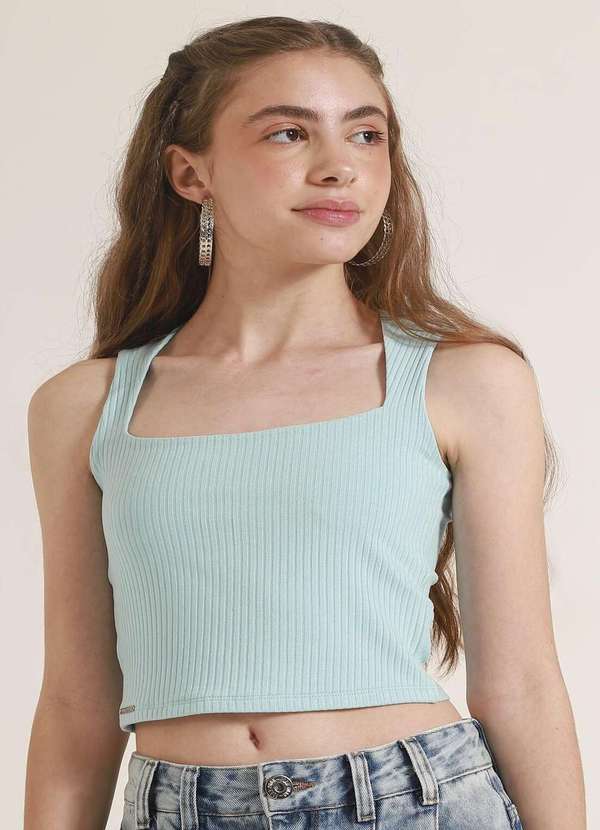 Poah Banana - Cropped Azul Menina Poah Banana Azul