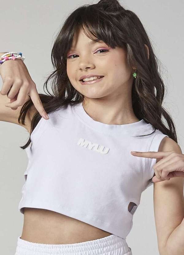 Mylu - Cropped Branco Mylu Menina Branco