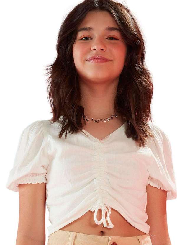 Lilimoon - Cropped Branco Viscose Infantil Lilimoon Branco
