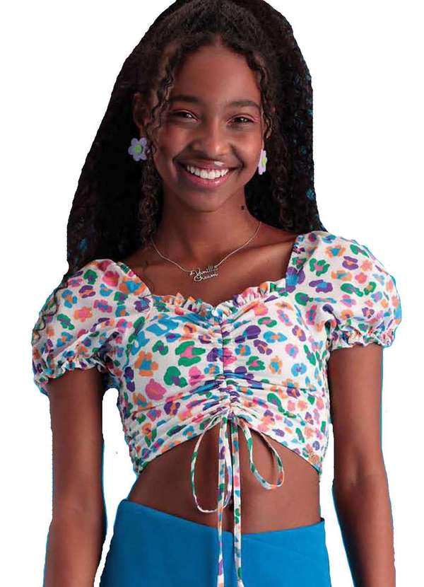 Vanilla Cream - Cropped Estampado Colorido Infantil Vanilla Cream Estampado