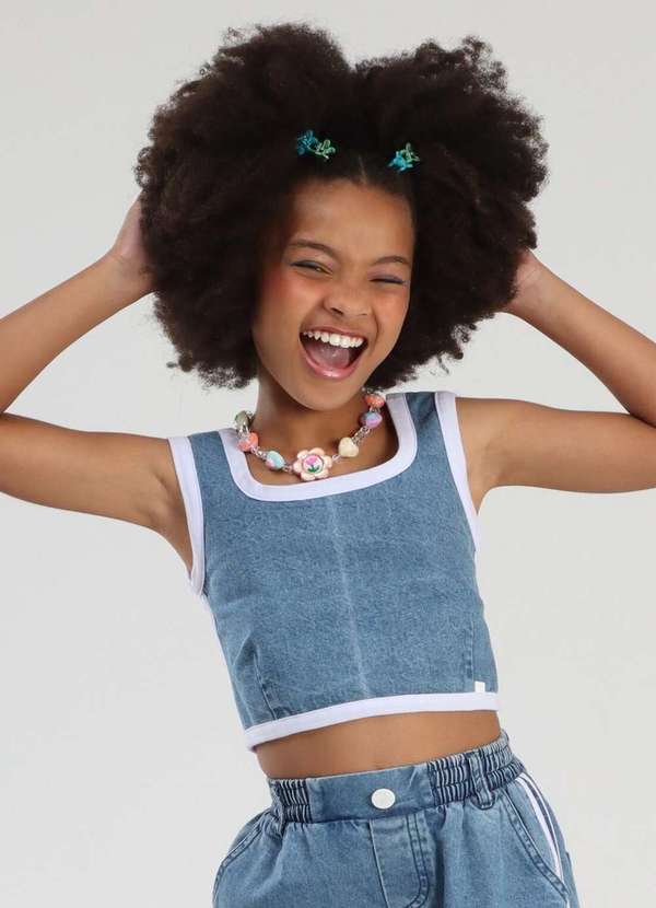 Mylu - Cropped Infantil Menina Mylu Jeans
