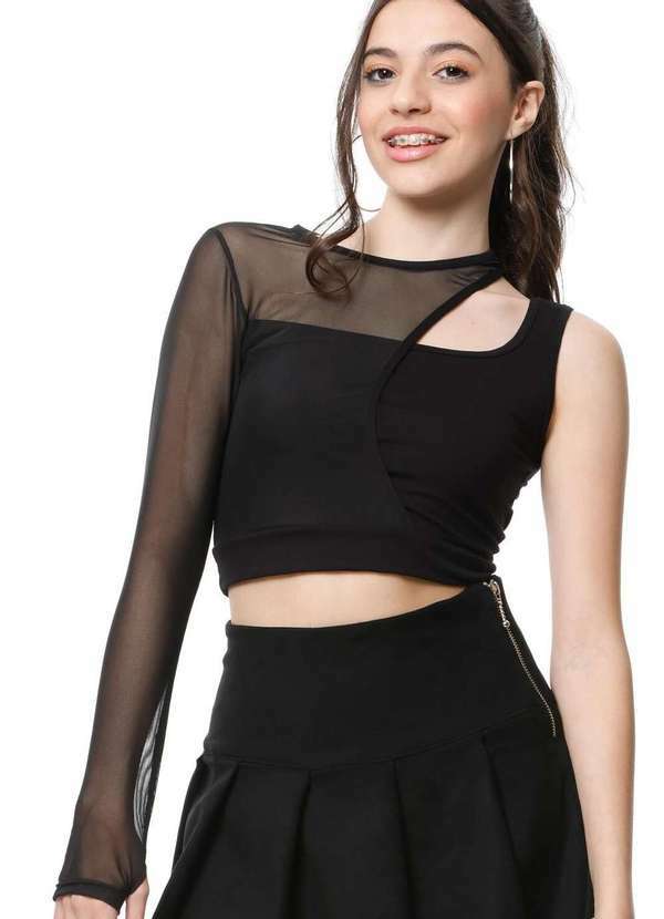 Poah Banana - Cropped Juvenil Preto Poah Noah Preto