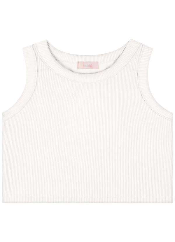 Kukiê - Cropped Menina Canelado Branco Kukiê Branco