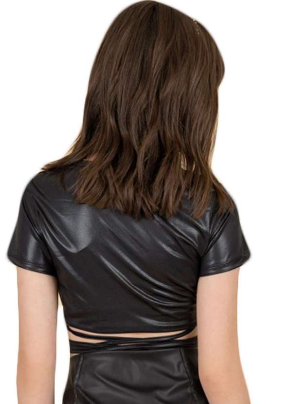 Collie - Cropped Preto Courinho Manga Curta Infantil Collie Preto 2