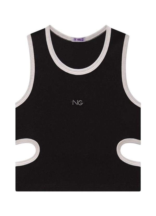 Nina Go - Cropped Regata Menina Preto Nina Go Preto