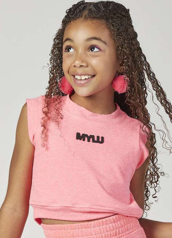 Mylu - Cropped Rosa Menina Mylu Rosa