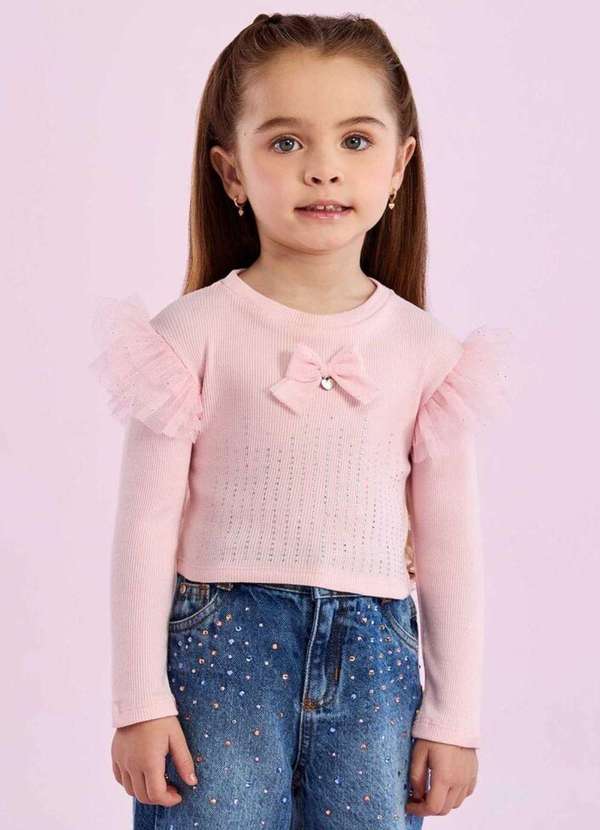 Petit Cherie - Cropped Rosa Menina Petit Cherie Rosa