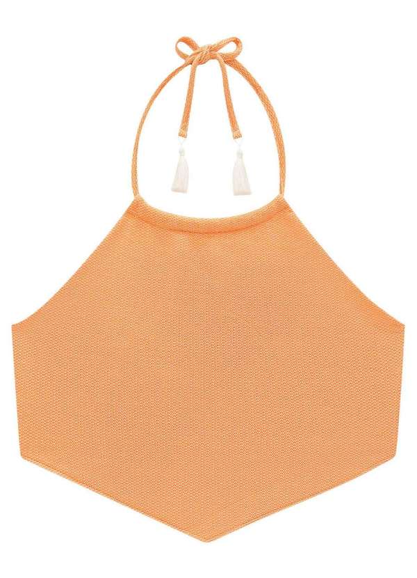 Lilimoon - Cropped Salmão Canelado Infantil Lilimoon Salmão