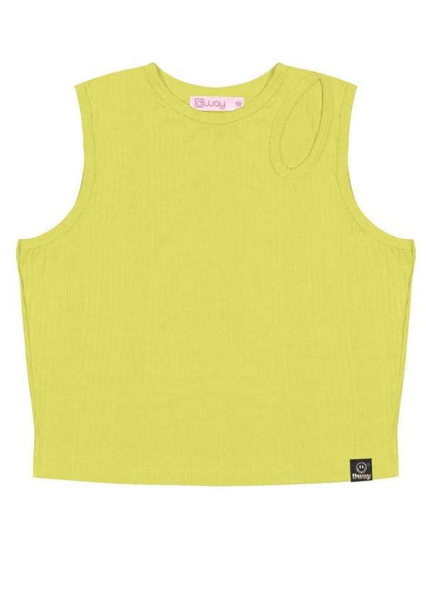 Dway - Regata Canelada Amarelo Malha Infantil Dway Amarelo