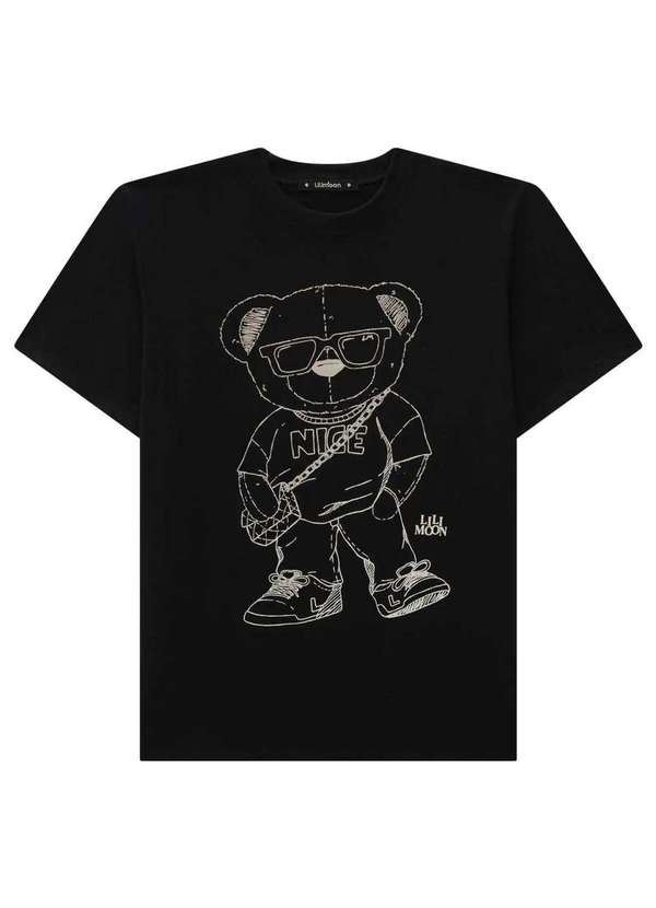 Lilimoon - T-Shirt Juvenil Menina Preto Lilimoon Preto