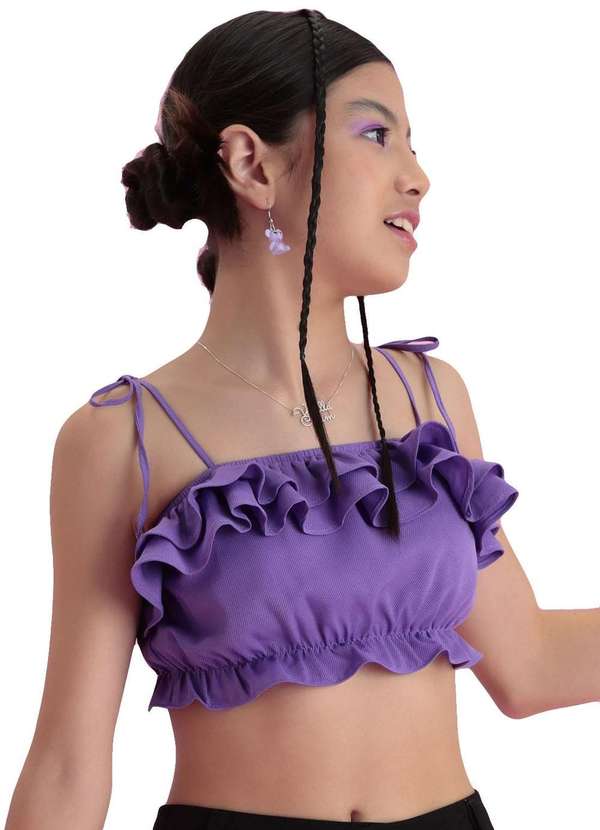 Vanilla Cream - Top Cropped Lilás Babados Infantil Vanilla Cream Lilás