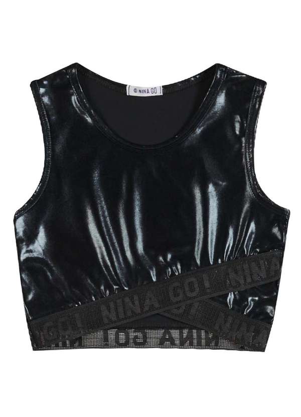 Nina Go - Top Malha Foil Preto Nina Go Preto