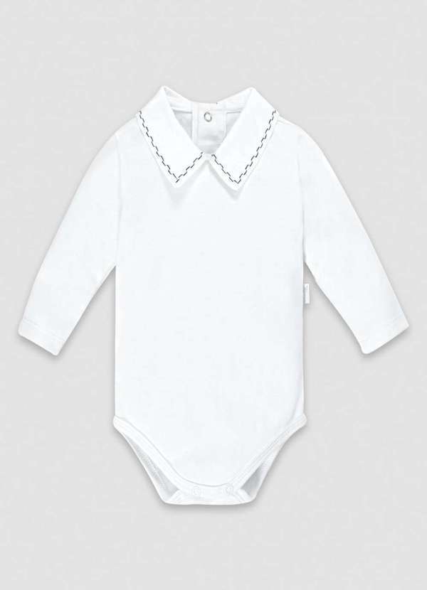 Anjos Baby - Body Bebê Branco Manga Longa Anjos Baby Branco